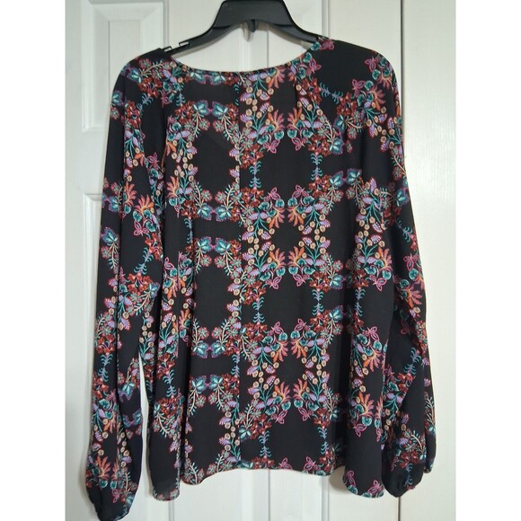 Women's a.n.a Long Sleeve Floral Blouse Top Size XL - Picture 7 of 7